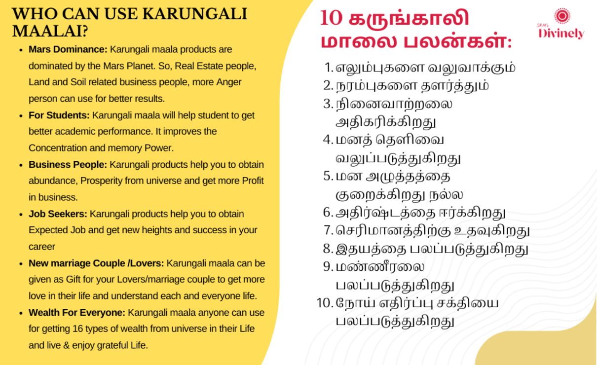 Original Karungali Malai 108-Beads Ebony Wood with Govt. Certified